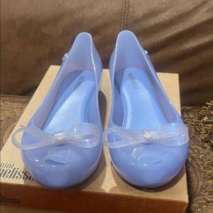 Mini Melissa Women's Light Blue Flats with Bow
